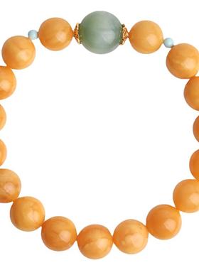 心斋堂原创老花蜡蜜蜡猫眼手串女