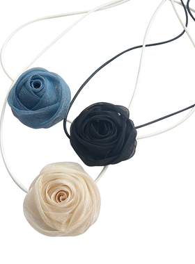 玫瑰花锁骨链颈链女小众设计感