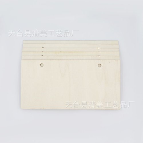 新品 20*10cm带孔直角长方形 装饰直角长方形木牌 6个一套配5米麻