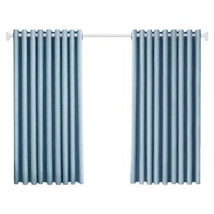 卧室小窗帘全遮光柯桥2026新款轨道挂钩式免打孔安装飘窗布一整套