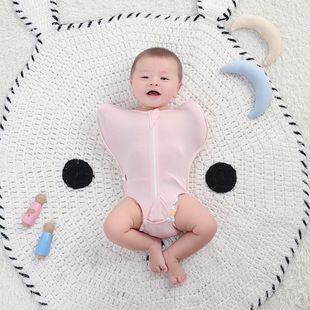 新生儿连体睡衣襁褓防惊吓醒夏季 薄款 宝宝睡觉神器婴儿竹纤维睡袋