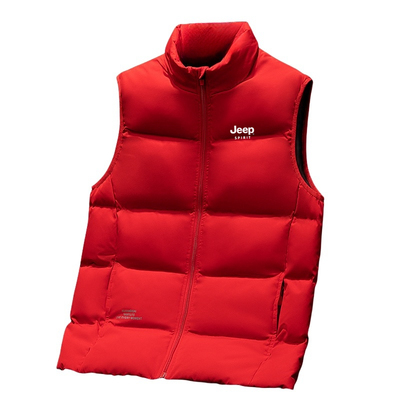 吉普红色羽绒马甲男冬季轻薄保暖