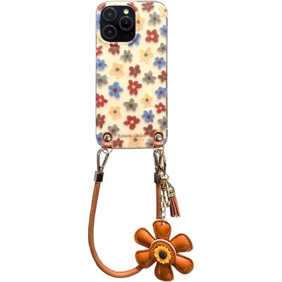 lizardhill 多巴胺彩色花朵适用苹果16手机壳17pro新款iphone15promax女磨砂14pro斜挎背带挂绳挂饰13超好看