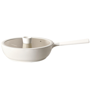 钛不粘平底锅无涂层陶瓷家用牛排电磁炉煤气灶专用不沾炒菜深煎锅