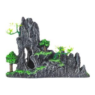 鱼缸造景假山装饰摆件仿真山水石头大小套餐布景内饰躲避虾窝水族