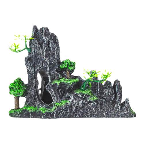 鱼缸造景假山装饰摆件仿真山水石头大小套餐布景内饰躲避虾窝水族