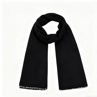 嫵WOO【珠光禅影】两用山羊绒围巾披肩钉珠装饰纯色秋冬搭外套