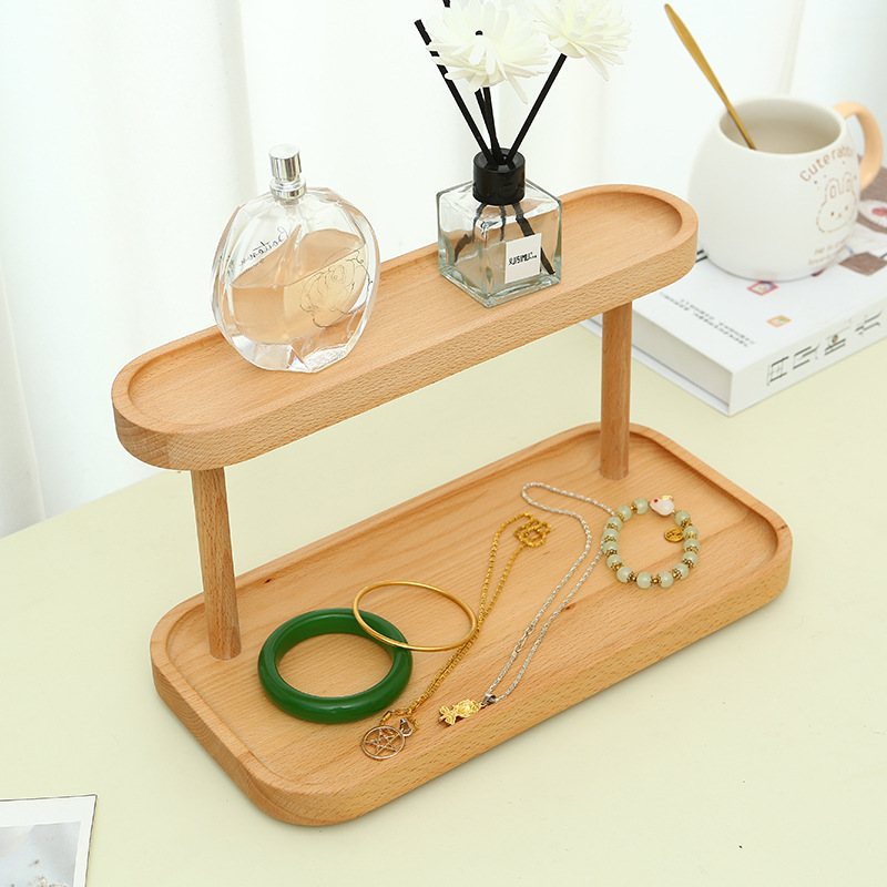 木质桌面置物架阶梯手办玄关化妆品收纳架饰品架展示架钥匙香薰