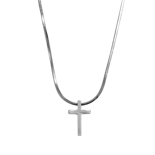 GuangYu简约迷你十字架项链男潮钛钢蛇骨链冷淡风百搭锁骨配饰女