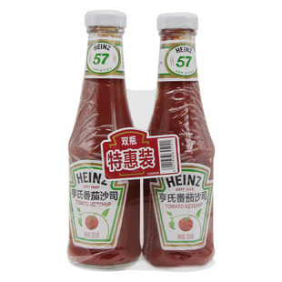 亨氏番茄辣椒酱325g*2瓶番茄沙司意大利面酱薯条汉堡手抓饼甜辣酱