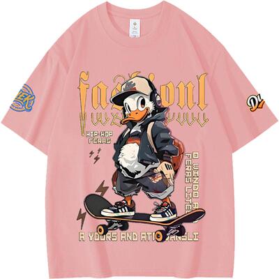 印花短袖T恤上衣纯棉圆领男夏季