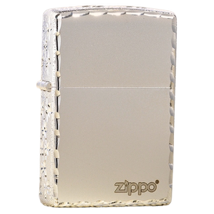 打火机zippo正版定制刻字zppo官方正品电镀银色外壳男士煤油火机