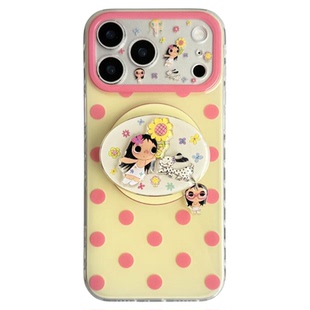 lilihouse韩国ins可爱奶油波点女孩磁吸支架17适用17pro苹果17ProMax手机壳iPhone16全包15新款14Pro保护套13