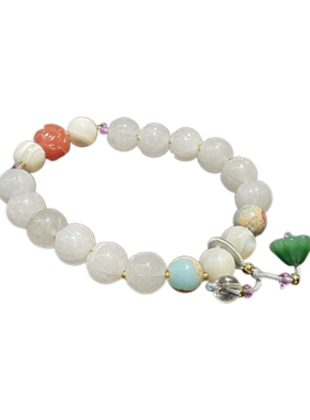 好运连连手串莲花手链代请正品平安上岸东陵玉饰品