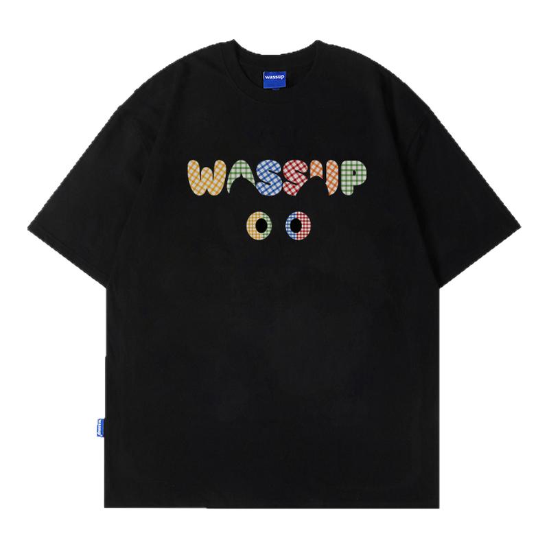 WASSUP卡通百搭猫眼T恤短袖男女