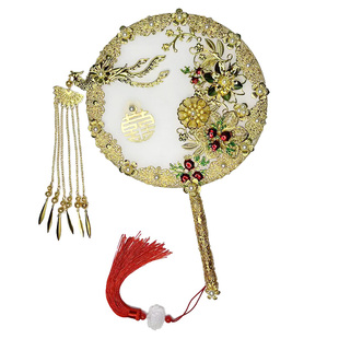 小红书中式扇子新娘遮面手捧花古风结婚秀禾团扇婚礼出嫁喜扇成品