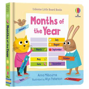 Usborne出品 一年中的每个月 Little Board Books Months of the Year 英文原版绘本 尤斯伯恩亲子幼儿童睡前共读英语启蒙纸板书