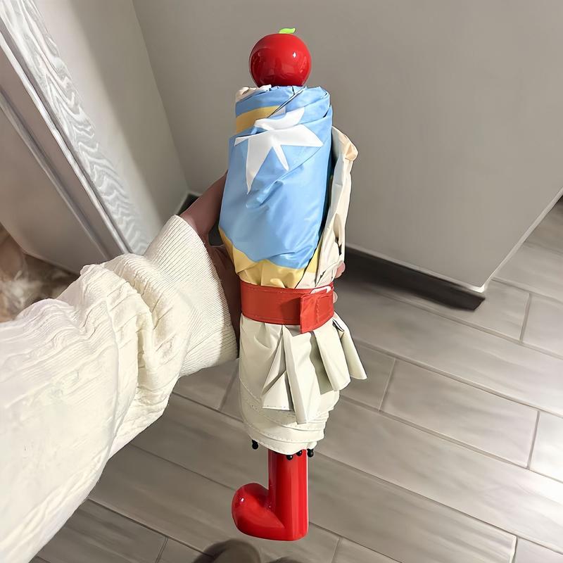 苹果靴子折叠太阳伞可爱防晒雨伞紫外线颜值两用晴高雨ins遮阳伞