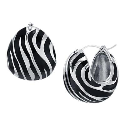 Mixx靡诗精致通勤925银针动物纹理永恒银色耳环百搭款