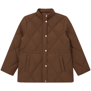 【新品】90%鹅绒BEANPOLE滨波秋冬女松弛感菱形格绗缝收腰羽绒服