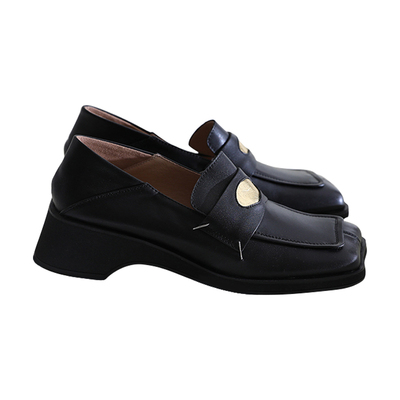 百搭时尚方头莲花府邸乐福鞋英伦