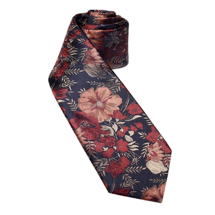 喜庆桑蚕丝真丝复古花纹领带男士高档时尚正装商务新郎婚礼结婚款