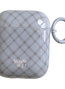 灰蓝色菱格适用airpods4耳机套