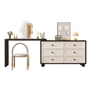 咏楠梳妆台卧室现代简约小户型可伸缩斗柜收纳柜一体化妆台化妆桌