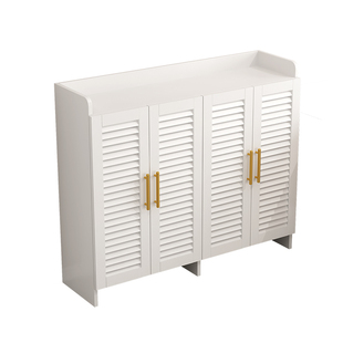 实木鞋柜家用门口透气百叶门经济型玄关收纳储物柜入户客厅大容量