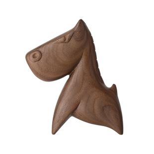 木笙玩物2026马年摆件家居实木雕刻轻奢新居礼物桌面新年客厅装饰