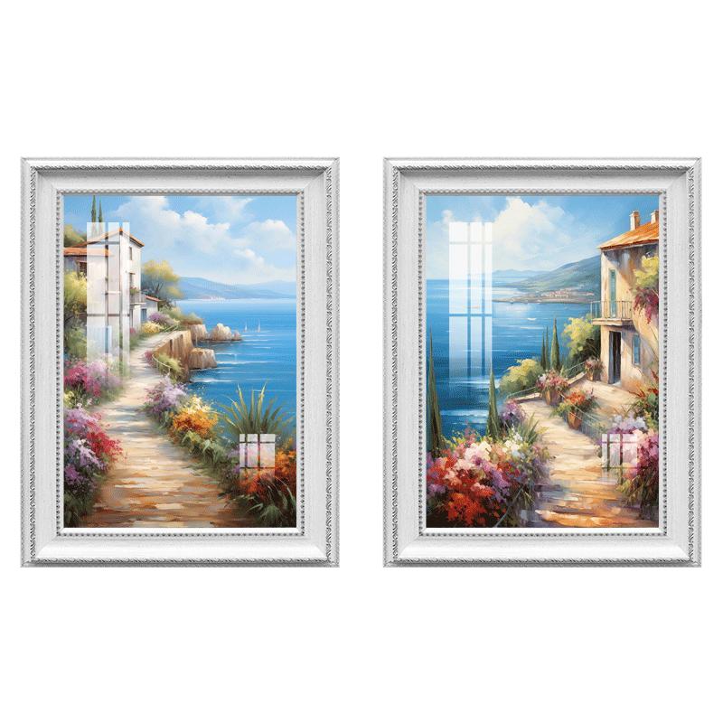 轻奢地中海风格餐厅背景墙装饰画