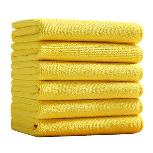 保洁专用双面绒黄抹布无水印超细纤维拖地毛巾黄色清洁布吸水麻布
