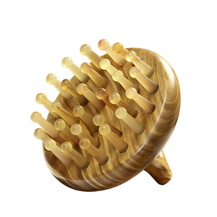 20年老牛角丨天然牛角梳子按摩头皮经络脱发檀木梳头部防疏通神器