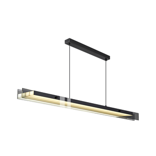 意式极简可升降餐厅吊灯高端岛台灯光影创意设计感一字长条玻璃灯