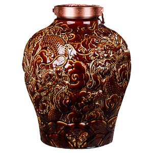 高温颜色釉陶瓷酒瓶景德镇雕刻