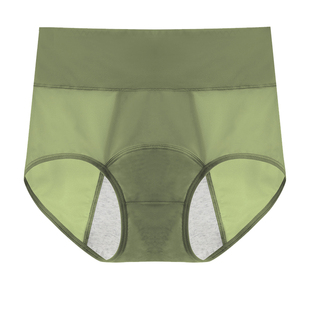 高腰冰丝防漏生理内裤女纯棉透气月经期大姨妈卫生裤例假安全裤子