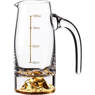 金箔白酒分酒器100ml高档水晶玻璃白酒杯醒酒器分酒量酒扎壶家用