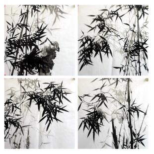 过道装饰国画花鸟纯手绘字画三尺斗方竹子 竹报平安AL30801-43