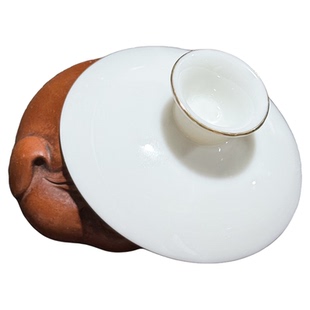 单个盖子茶描金盖碗茶备白瓷绿黄白双线青花茶具配件实拍清仓特价