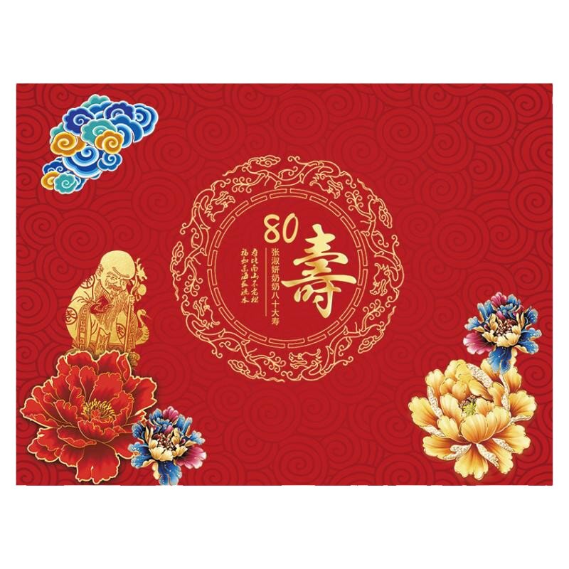 老人贺寿生日布置背景海报定制
