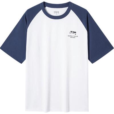 森马凉感熊猫印花情侣短袖T恤男