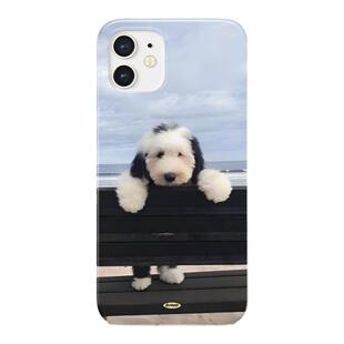 ins夏日海风可爱看海小狗适用于苹果IPhoneX/11/12/13pro/14/15/16菲林手机壳imd硅胶软壳小米华为