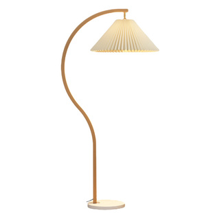 落地灯现代简约北欧胡桃原木色客厅设计师艺术样板房创意立式台灯