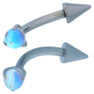 Shinma【月光石】爪镶月光石尖锥超闪甜美钛合金眉钉耳轮钉rook钉