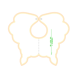 儿童1-3岁花瓣口水巾样板围脖纸样小孩围兜纸样子1:1裁剪图纸A183