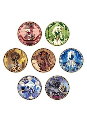 原神官方虹色邀约旋转金属徽章