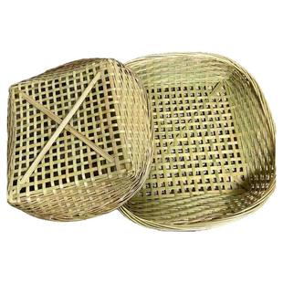 竹编簸箕筛子蒸筐全竹青头层可蒸煮篮子馒头馍馍筐镂空果盘竹制品