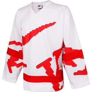 NIKE耐克男子CLUB HOCKEY印花宽松网眼运动套头衫卫衣HV1138-100