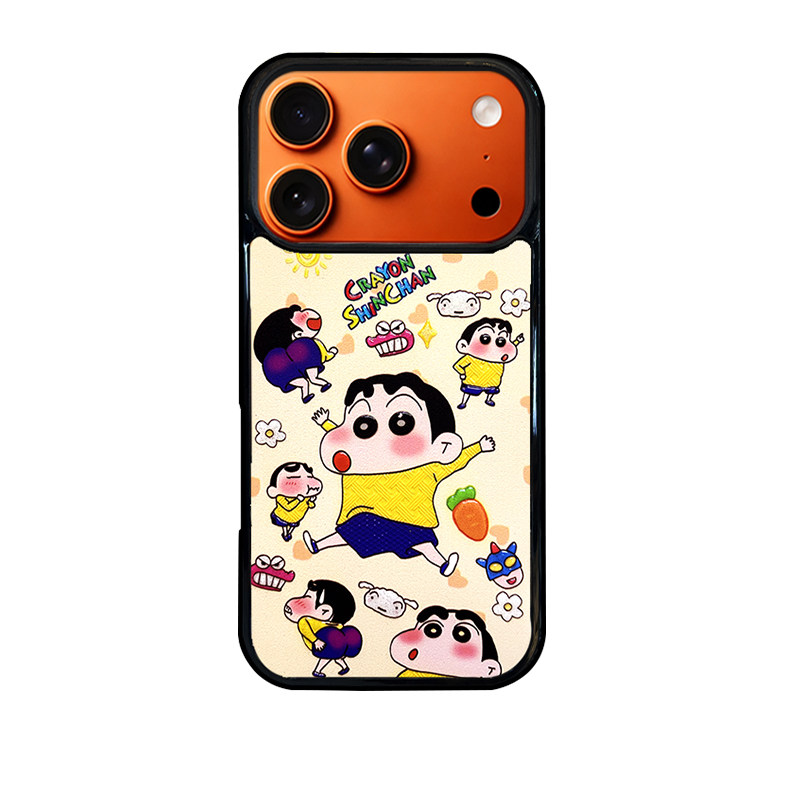 蜡笔小新闪粉立体浮雕适用iphone17promax苹果16pro小众15甜美14男女13卡通可爱时尚ins磨砂抗指纹磁吸手机壳