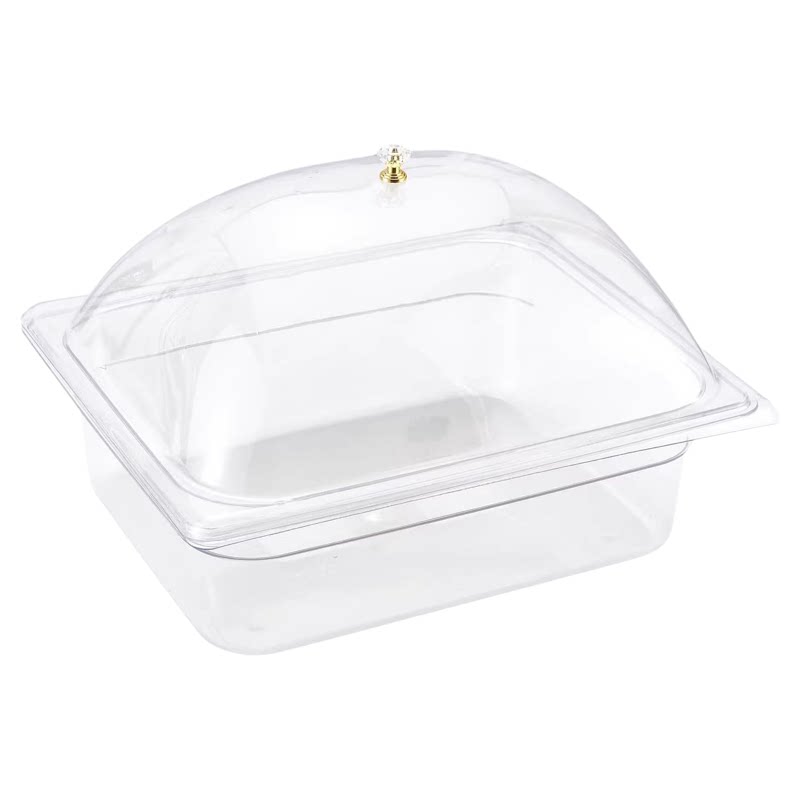亚克力塑料份数盆带透明弧盖麻辣烫食品展示方盒摆摊凉菜酱菜盒子